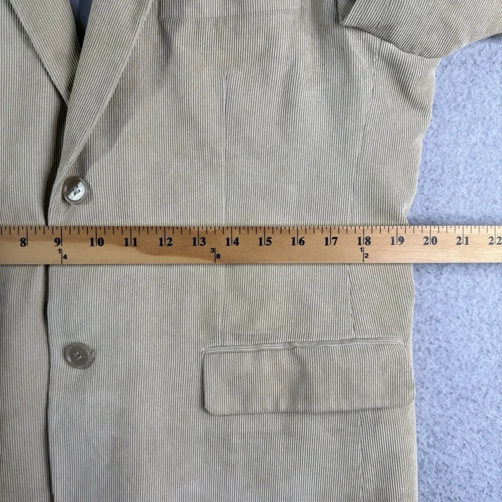 Meztizos Embroiled Corduroy Blazer Men's‎ 40 Tan Cotton Polyester Blend USA READ